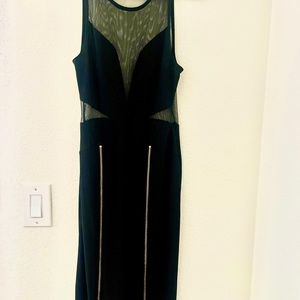 Sexy Tight Black Dress with Gold Zippers